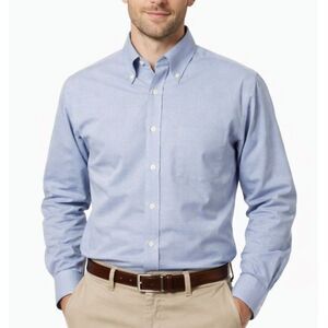 Robert Talbott Men's Blue Mini Check LS Button-Down Dress Shirt Size 16.5 - 35